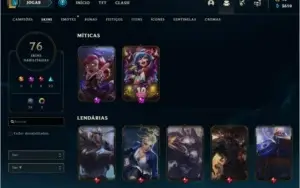 Conta ex diamante, skin lucian vitorioso - 76 skins
