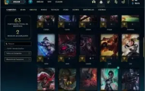 Conta platina 2 BARATA com 5 skins e 44 champs