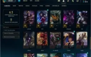 Conta platina 2 BARATA com 5 skins e 44 champs