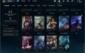 Conta platina 2 BARATA com 5 skins e 44 champs