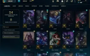 Platina 1 com 26 Champs e 1 Skin