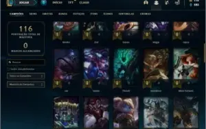 Conta ouro 4 com 23  skins e 64 champs ( 500k de Jarvan )