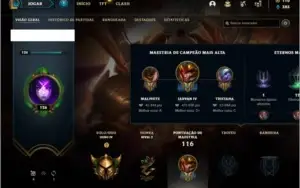 Conta ouro 4 com 23  skins e 64 champs ( 500k de Jarvan )