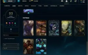 Conta ouro 4 com 23  skins e 64 champs ( 500k de Jarvan )