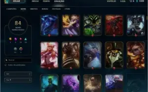 Conta LOL 105 campeões,80 skins, borda platina