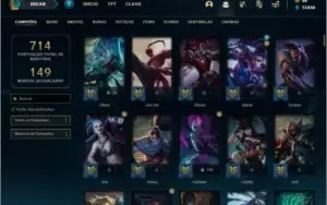 Conta ouro 2 com TODOS os champs e 221 skins