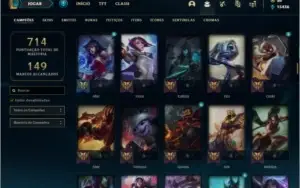 Conta ouro 2 com TODOS os champs e 221 skins