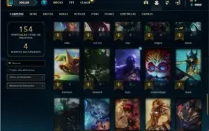 Conta bronze 3 com 57 Champs e 31 Skins + 2 Fragmentos