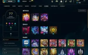 Platina 1 com 40 Champs e 7 Skins + 1 Fragmento