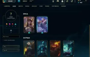 Platina 1 com 40 Champs e 7 Skins + 1 Fragmento