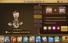 Reroll Summoners War lvl10 com Totemist Light - Ella + Orion