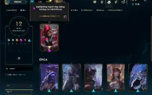 Bronze 3 com 21 Champs e 12 Skins +1 Prestigio da Katarina