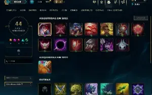 Bronze 3 com 21 Champs e 12 Skins +1 Prestigio da Katarina