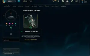 Conta ouro 3 com 40 Champs e 7 Skins + 2 Fragmentos