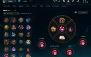 Conta ouro 3 com 40 Champs e 7 Skins + 2 Fragmentos