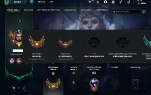 Conta ouro 3 com 40 Champs e 7 Skins + 2 Fragmentos