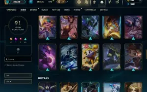Unranked com 140 Champs e 91 Skins