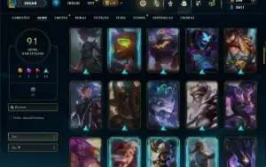 Unranked com 140 Champs e 91 Skins