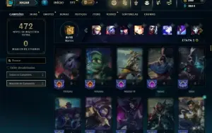 Unranked com 140 Champs e 91 Skins