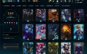 Bronze 4 com TODOS os champs e 249 Skins ( ADC / SUP / JG )