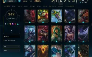 Bronze 4 com TODOS os champs e 249 Skins ( ADC / SUP / JG )