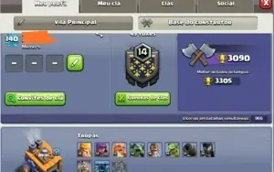 Conta clash of clans cv11 e cc8 bem upada