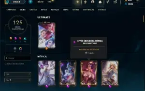 Ferro 1 com 91 Champs e 125 Skins + 4 Prestigios