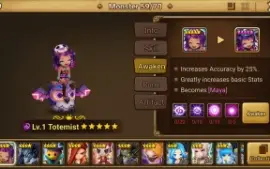 Reroll Summoners War lvl10 com Totemist Dark - Maya