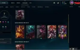 conta league of legends lv baixo com skins e campeões