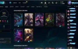 Conta platina 1 com Skins + conta do lol com Skins