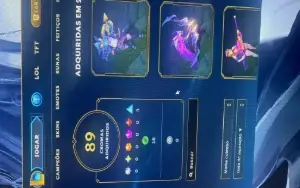 Conta do lol 2016, nv 589 skins