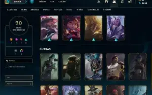 Conta diamante 2 com 60 Champs e 20 Skins + 3 Fragmentos