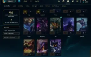 Conta diamante 2 com 60 Champs e 20 Skins + 3 Fragmentos