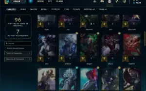 Conta diamante 2 com 60 Champs e 20 Skins + 3 Fragmentos