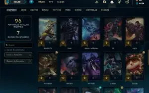 Conta diamante 2 com 60 Champs e 20 Skins + 3 Fragmentos