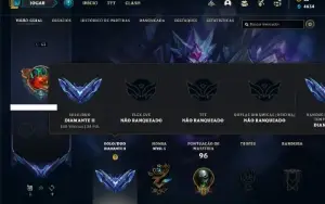 Conta diamante 2 com 60 Champs e 20 Skins + 3 Fragmentos