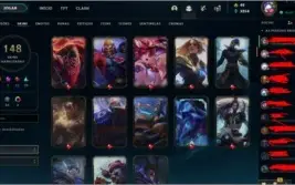 CONTA LOL PLATINA 4 (LVL 185) (148 SKINS + SKINS VALORANT)