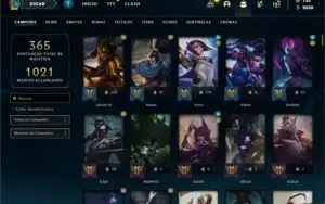 Conta ouro 3 com TODOS os champs e 80 Skins + 700 RP