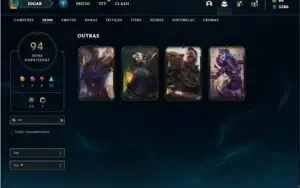 Conta prata 1 com 155 Champs e 94 Skins + 4 Vitoriosas