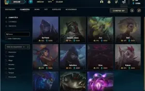 Conta prata 1 com 155 Champs e 94 Skins + 4 Vitoriosas