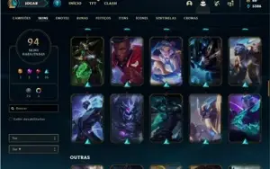 Conta prata 1 com 155 Champs e 94 Skins + 4 Vitoriosas