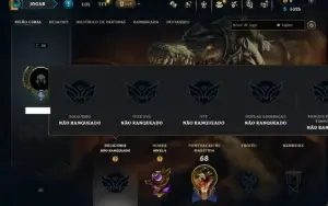 Unranked com 45 Champs e 3 Skins