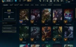 Unranked com 45 Champs e 3 Skins