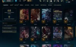 Unranked com 45 Champs e 3 Skins