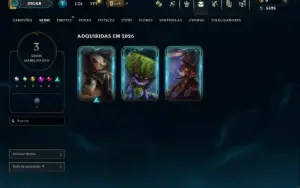 Unranked com 45 Champs e 3 Skins