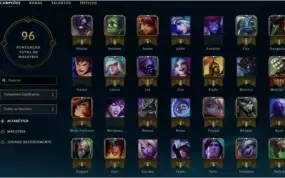 CONTA GOLD V - 29 CAMPEÕES - 4 SKINS - MMR ALTO