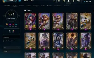 Conta League of Legends - 571 skins - Esmeralda 3 - lvl 603
