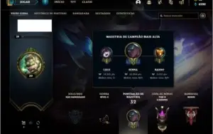 Conta unranked com 23 champs e 6 skins ( MAIN SUP / JG )