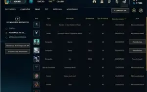 Conta Mestre com 24 Champs e 17 Fragmentos de skins