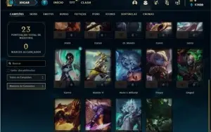 Conta Mestre com 24 Champs e 17 Fragmentos de skins